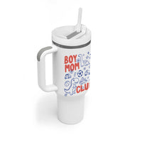 Boy Mom Club Tumbler With Handle Mom Of Boys Dinosaur Kids Toy Doodles
