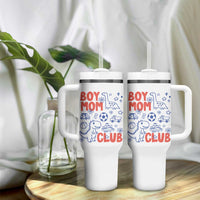 Boy Mom Club Tumbler With Handle Mom Of Boys Dinosaur Kids Toy Doodles