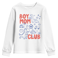 Boy Mom Club Youth Sweatshirt Mom Of Boys Dinosaur Kids Toy Doodles