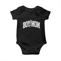 Boy Mom Lightning Bolt Checkered Varsity Son Mama Baby Onesie