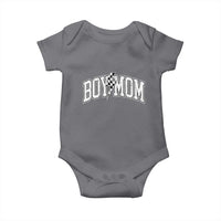 Boy Mom Lightning Bolt Checkered Varsity Son Mama Baby Onesie