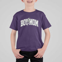 Boy Mom Lightning Bolt Checkered Varsity Son Mama T Shirt For Kid