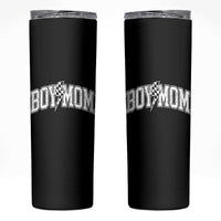 Boy Mom Lightning Bolt Checkered Varsity Son Mama Skinny Tumbler