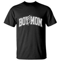 Boy Mom Lightning Bolt Checkered Varsity Son Mama T Shirt