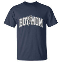Boy Mom Lightning Bolt Checkered Varsity Son Mama T Shirt