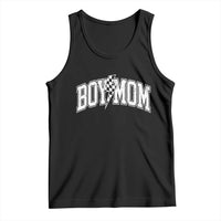 Boy Mom Lightning Bolt Checkered Varsity Son Mama Tank Top