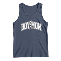 Boy Mom Lightning Bolt Checkered Varsity Son Mama Tank Top