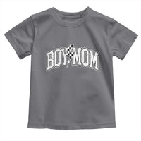 Boy Mom Lightning Bolt Checkered Varsity Son Mama Toddler T Shirt