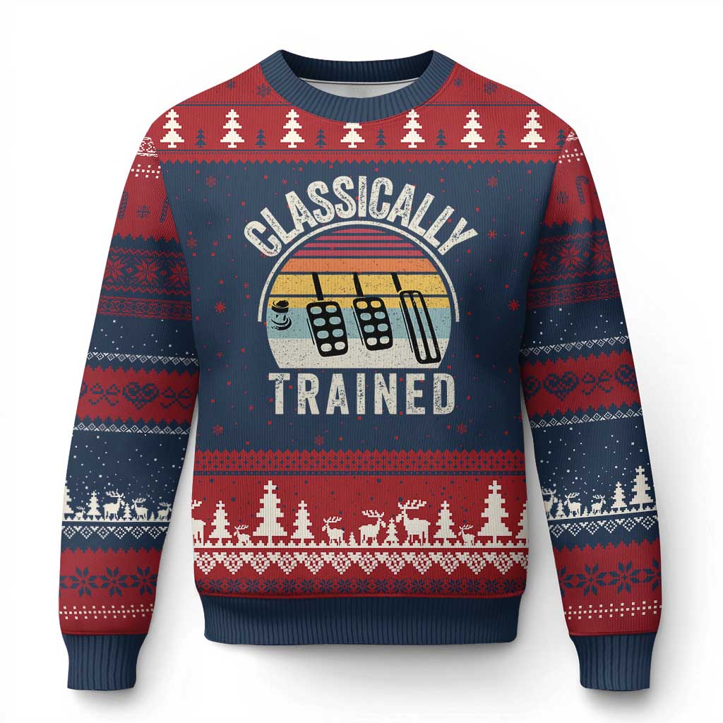Classically Trained Car Ugly Christmas Sweater Funny Manual Transmission Driver