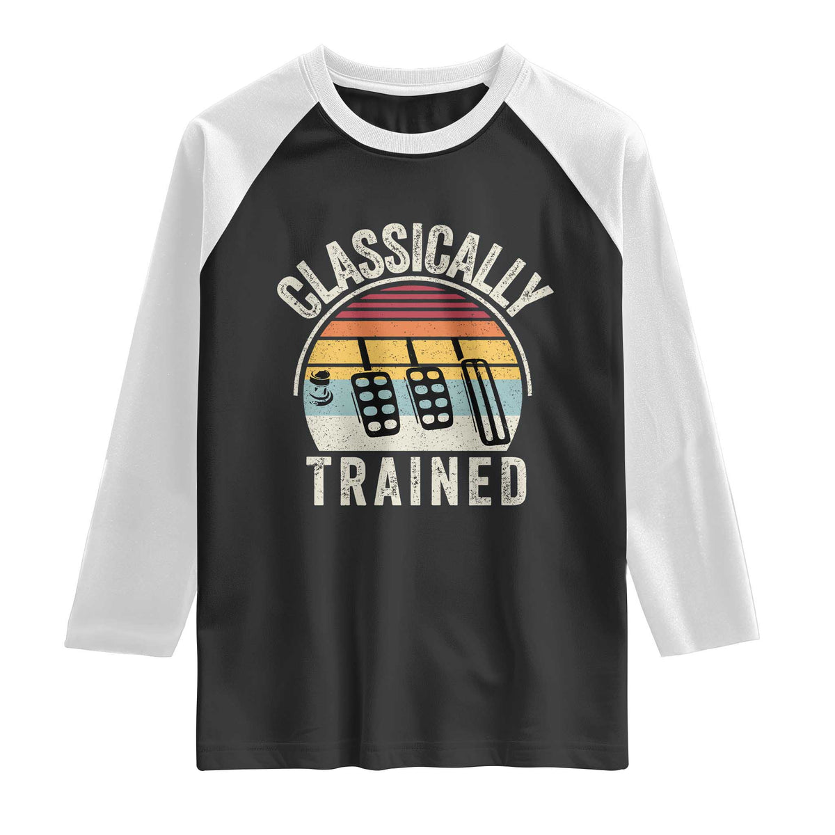Classically Trained Car Raglan Shirt Funny Manual Transmission Driver