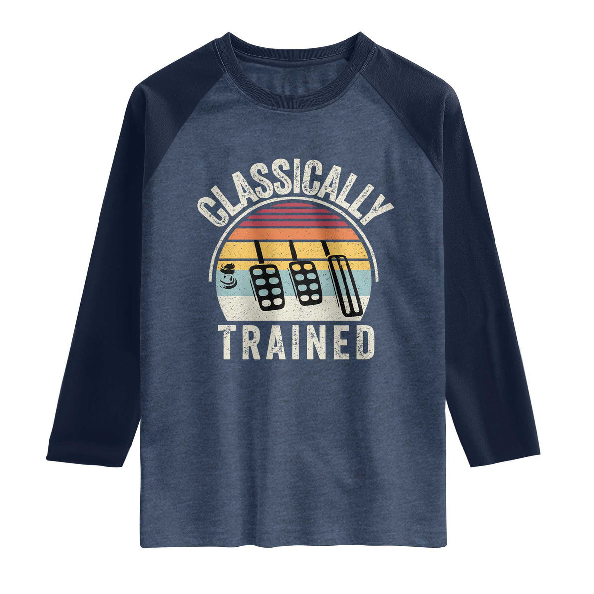 Classically Trained Car Raglan Shirt Funny Manual Transmission Driver