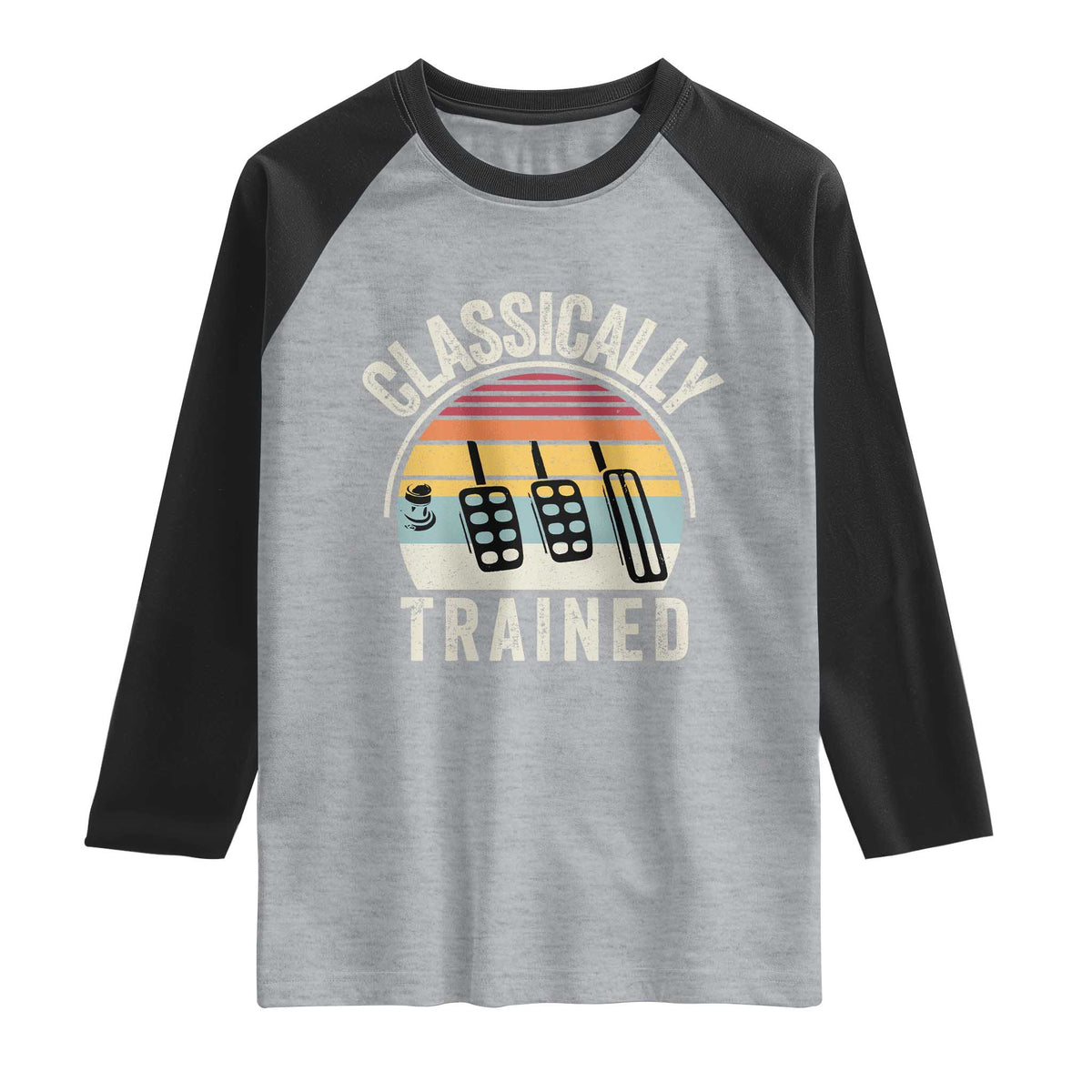 Classically Trained Car Raglan Shirt Funny Manual Transmission Driver