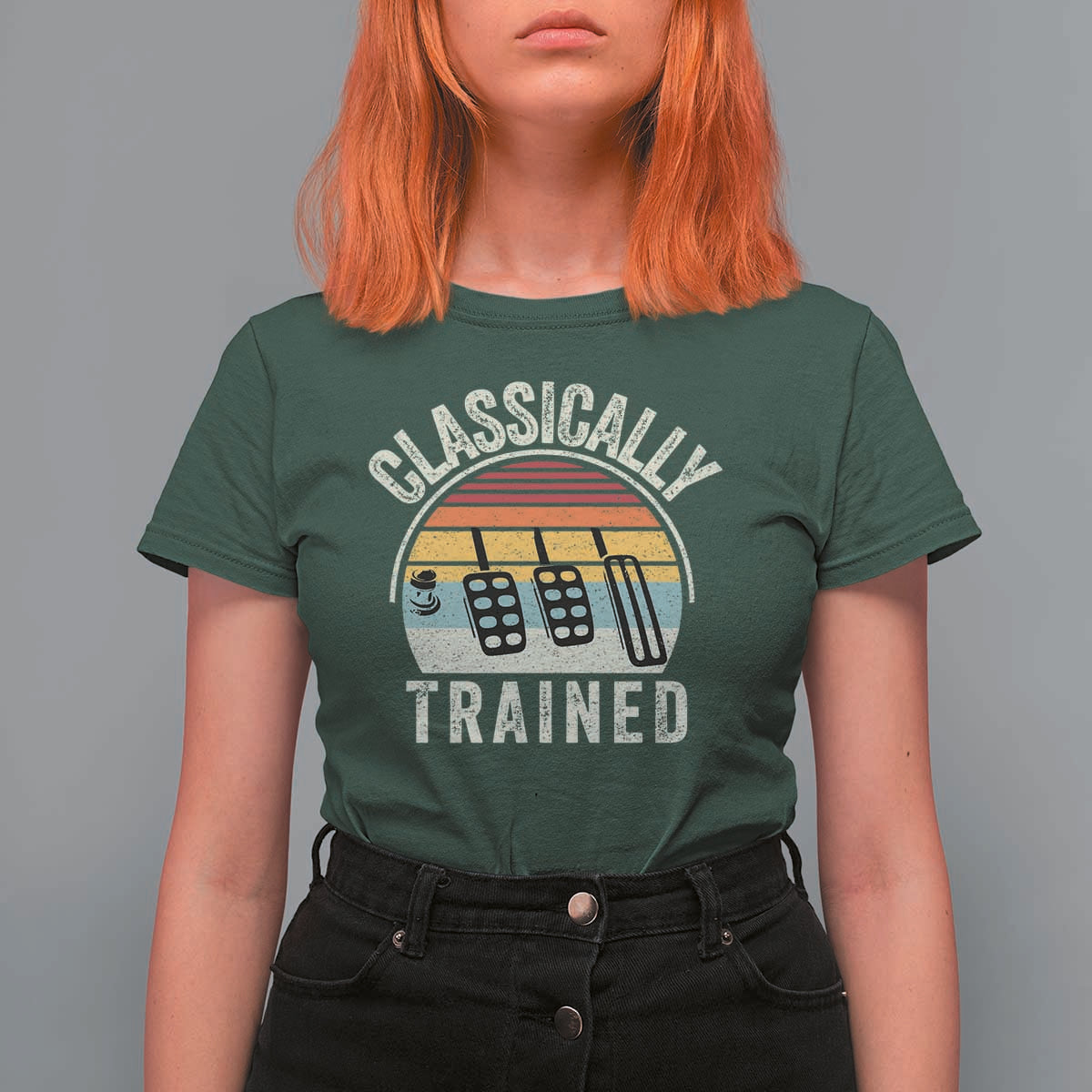 Classically Trained Car T Shirt For Women Funny Manual Transmission Driver