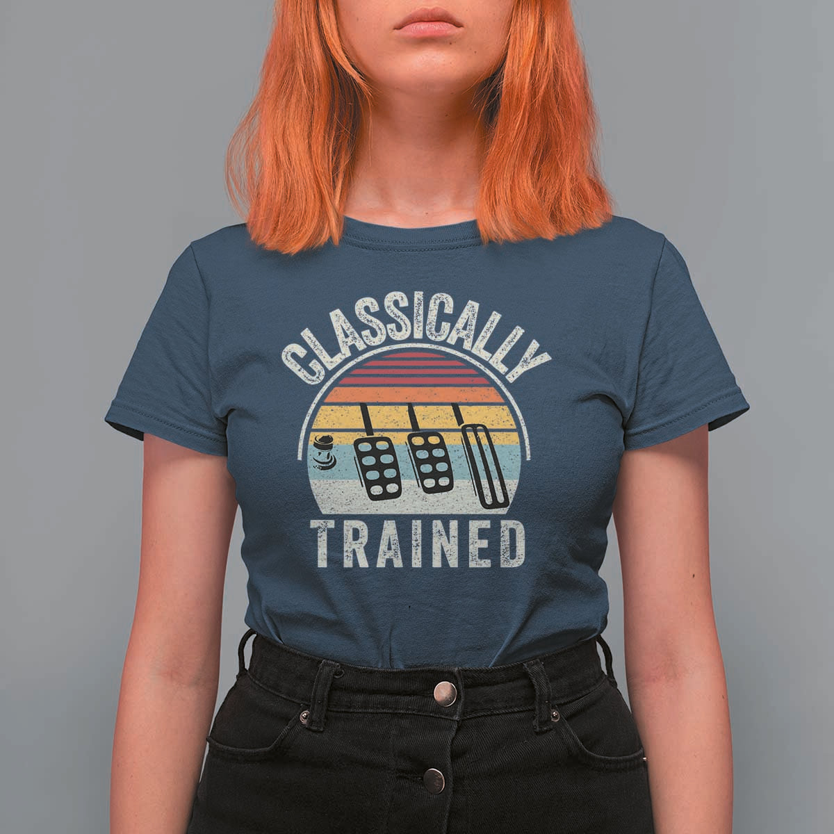 Classically Trained Car T Shirt For Women Funny Manual Transmission Driver