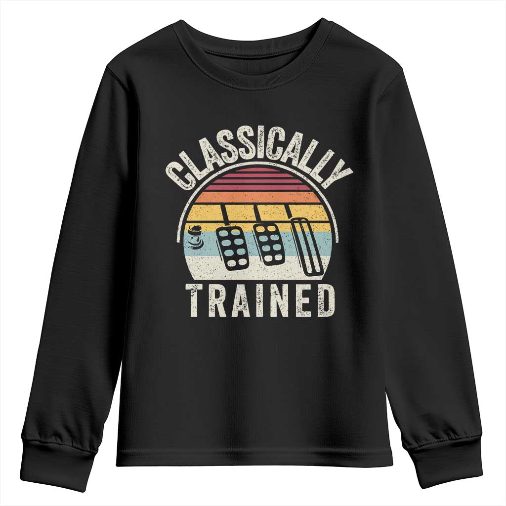 Classically Trained Car Youth Sweatshirt Funny Manual Transmission Driver