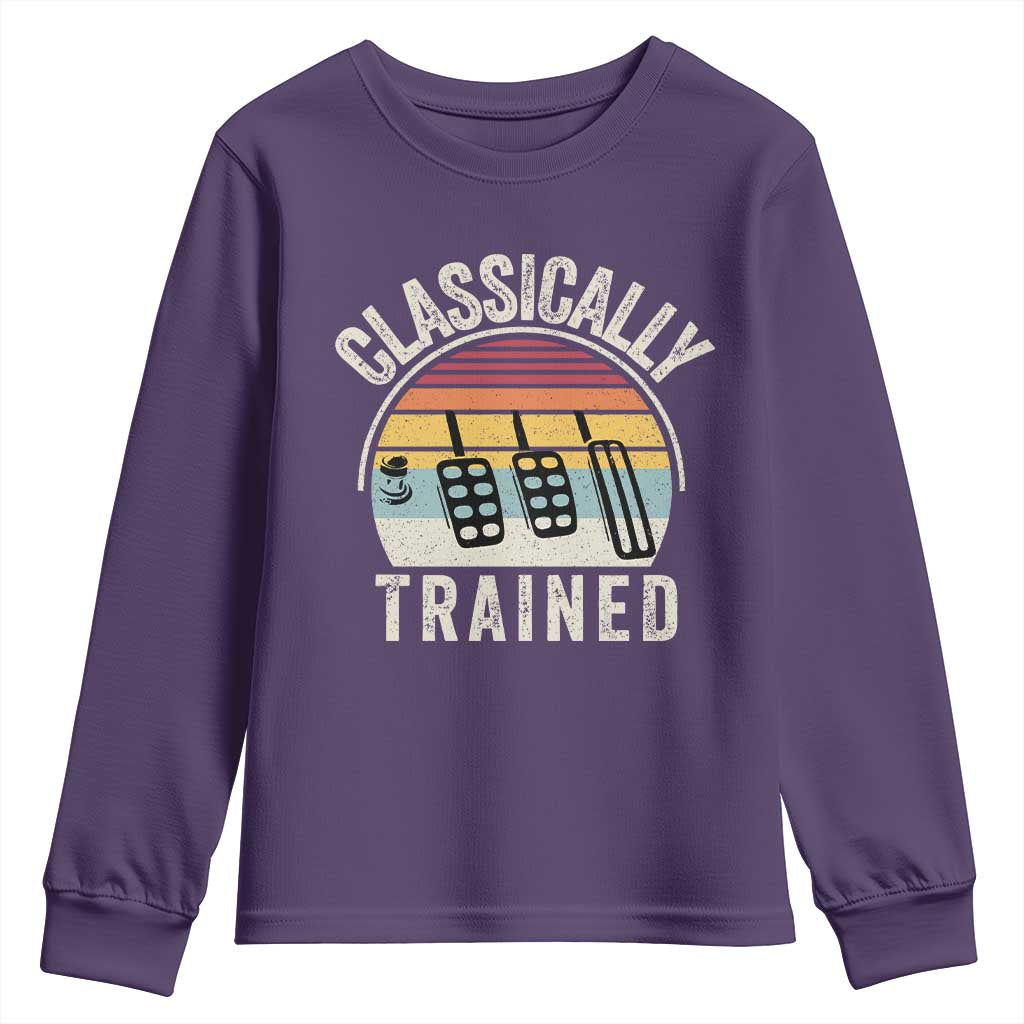 Classically Trained Car Youth Sweatshirt Funny Manual Transmission Driver