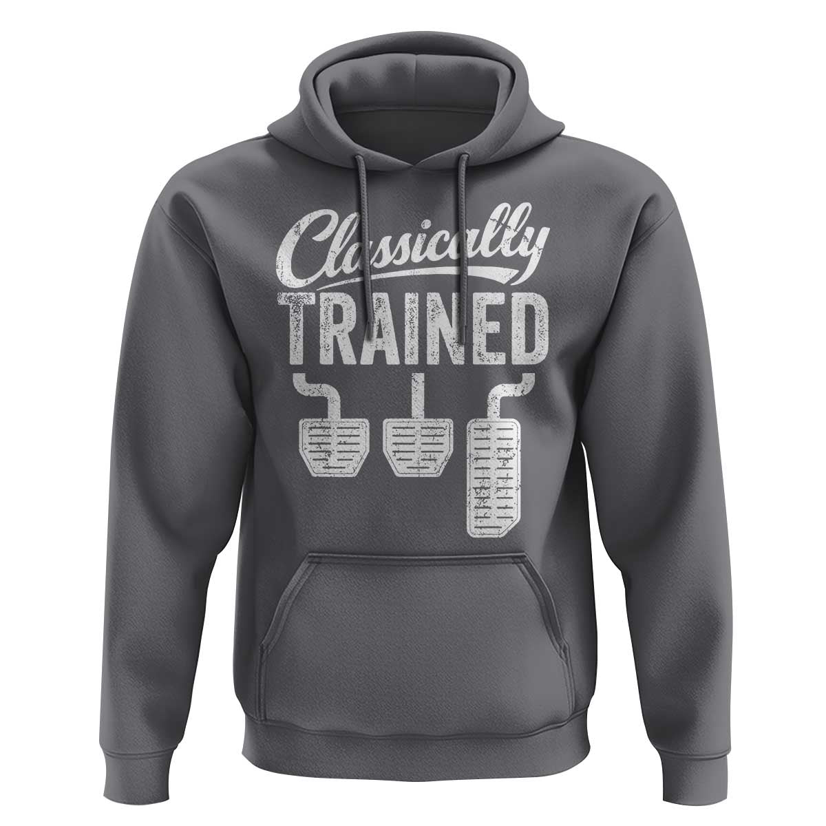 Classically Trained Manual Car Hoodie Pedals Driving Humor