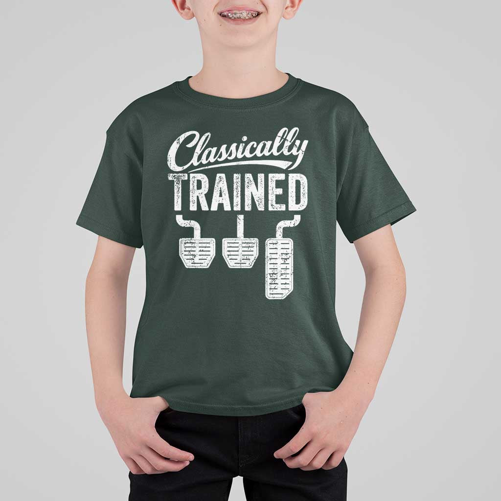 Classically Trained Manual Car T Shirt For Kid Pedals Driving Humor