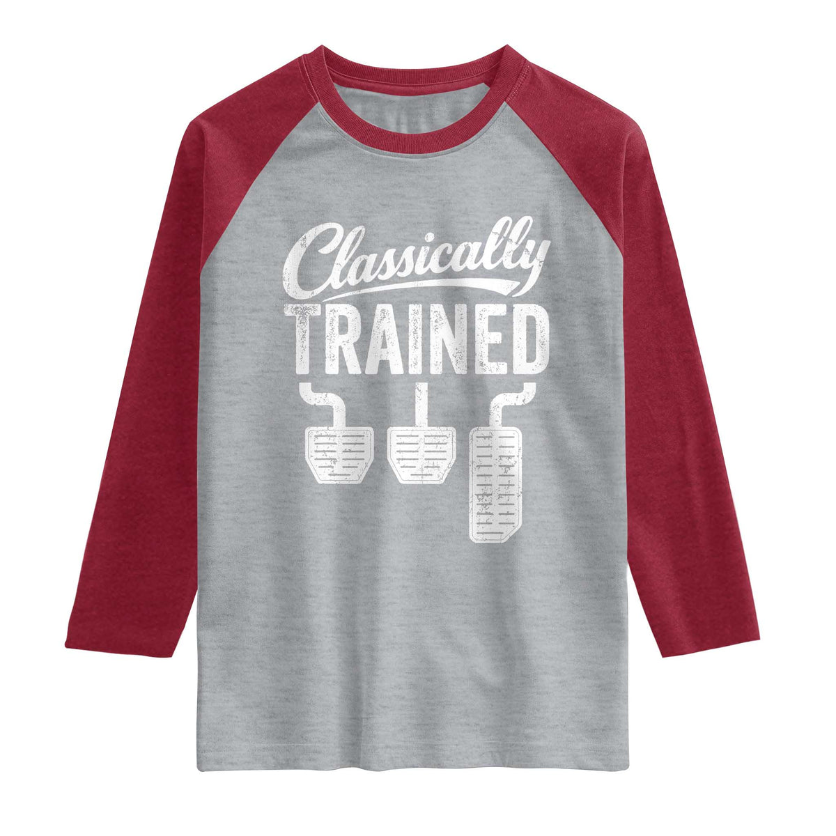 Classically Trained Manual Car Raglan Shirt Pedals Driving Humor