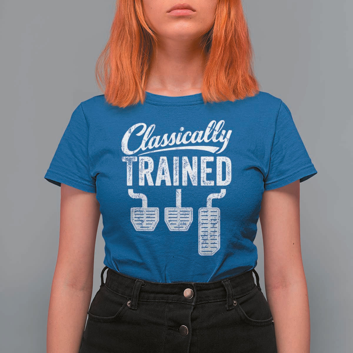 Classically Trained Manual Car T Shirt For Women Pedals Driving Humor