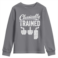 Classically Trained Manual Car Youth Sweatshirt Pedals Driving Humor