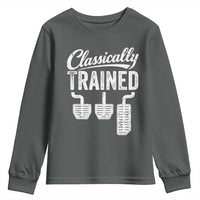 Classically Trained Manual Car Youth Sweatshirt Pedals Driving Humor