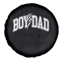 Boy Dad Lightning Bolt Checkered Varsity Son Daddy Spare Tire Cover