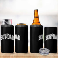 Boy Dad Lightning Bolt Checkered Varsity Son Daddy 4 in 1 Can Cooler Tumbler