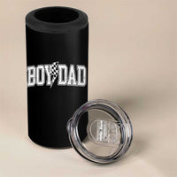 Boy Dad Lightning Bolt Checkered Varsity Son Daddy 4 in 1 Can Cooler Tumbler