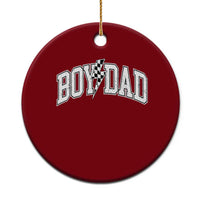 Boy Dad Lightning Bolt Checkered Varsity Son Daddy Ceramic Ornament