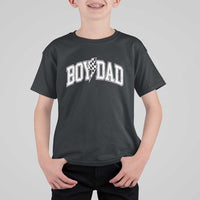 Boy Dad Lightning Bolt Checkered Varsity Son Daddy T Shirt For Kid