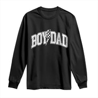 Boy Dad Lightning Bolt Checkered Varsity Son Daddy Long Sleeve Shirt