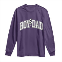 Boy Dad Lightning Bolt Checkered Varsity Son Daddy Long Sleeve Shirt