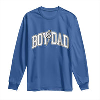 Boy Dad Lightning Bolt Checkered Varsity Son Daddy Long Sleeve Shirt