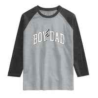 Boy Dad Lightning Bolt Checkered Varsity Son Daddy Raglan Shirt