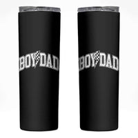 Boy Dad Lightning Bolt Checkered Varsity Son Daddy Skinny Tumbler