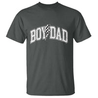 Boy Dad Lightning Bolt Checkered Varsity Son Daddy T Shirt