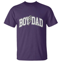 Boy Dad Lightning Bolt Checkered Varsity Son Daddy T Shirt