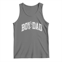 Boy Dad Lightning Bolt Checkered Varsity Son Daddy Tank Top