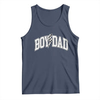 Boy Dad Lightning Bolt Checkered Varsity Son Daddy Tank Top