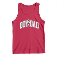 Boy Dad Lightning Bolt Checkered Varsity Son Daddy Tank Top