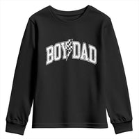 Boy Dad Lightning Bolt Checkered Varsity Son Daddy Youth Sweatshirt