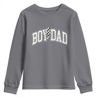 Boy Dad Lightning Bolt Checkered Varsity Son Daddy Youth Sweatshirt
