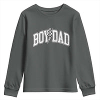 Boy Dad Lightning Bolt Checkered Varsity Son Daddy Youth Sweatshirt