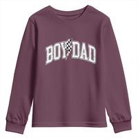 Boy Dad Lightning Bolt Checkered Varsity Son Daddy Youth Sweatshirt