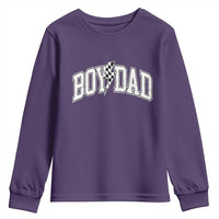 Boy Dad Lightning Bolt Checkered Varsity Son Daddy Youth Sweatshirt