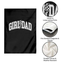 Girl Dad Lightning Bolt Checkered Varsity Daughter Daddy Garden Flag