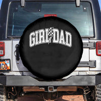 Girl Dad Lightning Bolt Checkered Varsity Daughter Daddy Spare Tire Cover