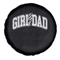 Girl Dad Lightning Bolt Checkered Varsity Daughter Daddy Spare Tire Cover