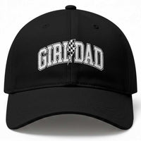 Girl Dad Lightning Bolt Checkered Varsity Daughter Daddy Baseball Cap